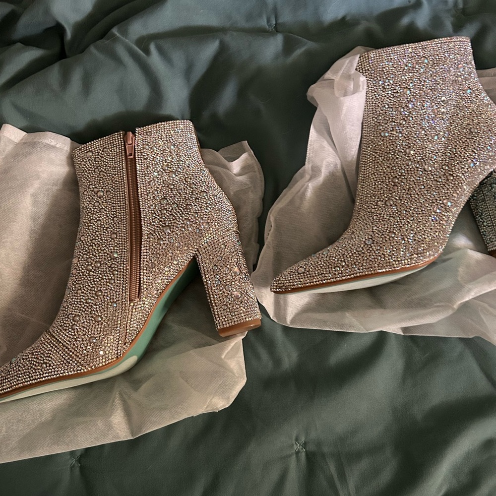 Betsey Johnson rhinestone bootie